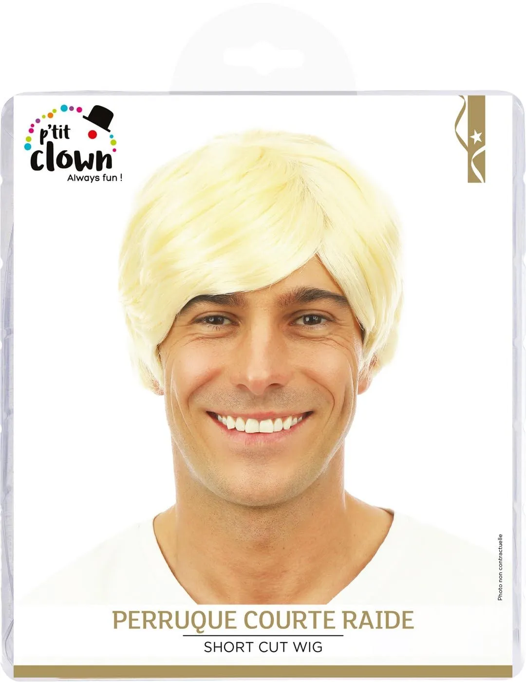 P'tit Clown Nick parrucca uomo bionda corta