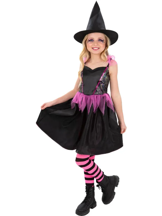 Smiffys Rainbow Web costume strega bambina 7-9 anni