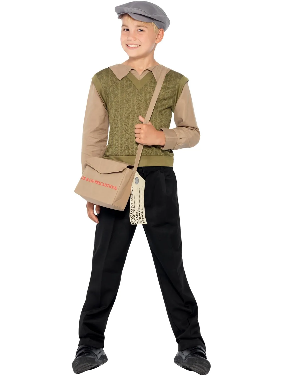 Smiffys Evacuee Boy Kit costume bambino verde M 7-9 anni
