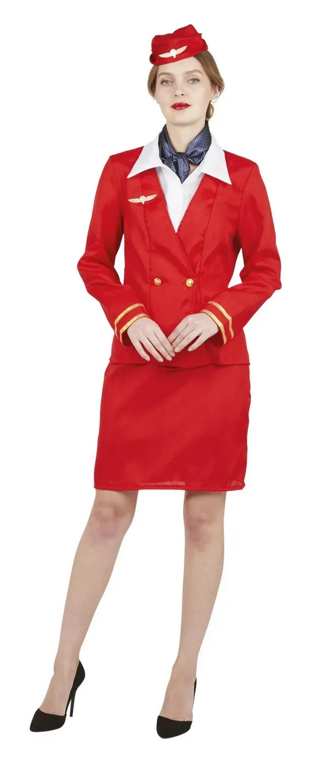 P'tit Clown re66626 costume hostess rosso L/XL Carnevale