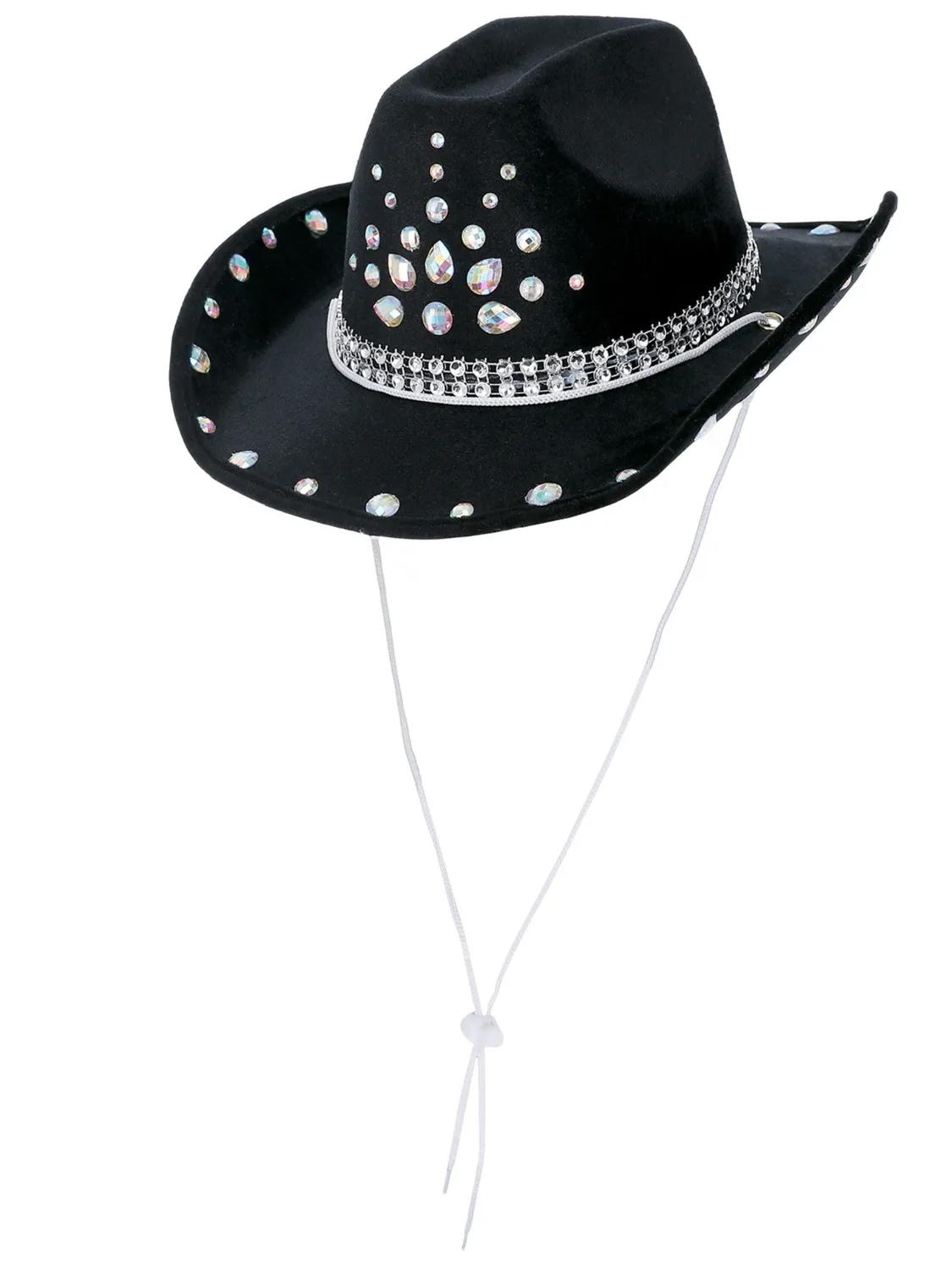 Smiffys Cappello Cowboy Nero Strass Adulti