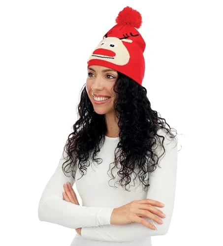 P'tit Clown Renna Luminosa cappello Natale adulto rosso