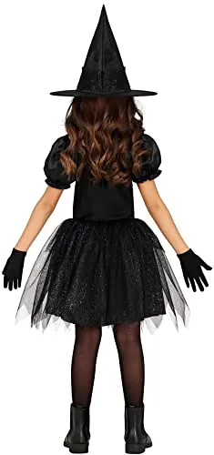Fiestas Guirca Costume Strega Bambina Nero Argento 3-4 Anni