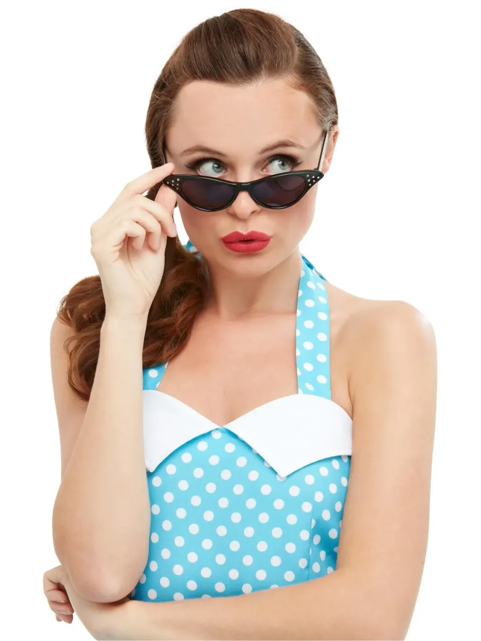 Smiffys Rock & Roll occhiali flyaway neri anni 50 donna