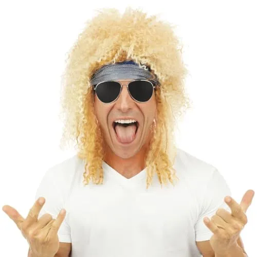 P'tit Clown Rock parrucca bionda riccia con fascia