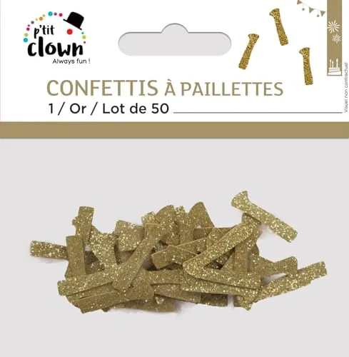 P'tit Clown re21032 coriandoli glitter oro 1 50 pezzi