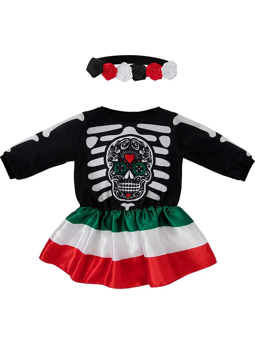 Funidelia Costume Catrina bebè 0-6 mesi nero teschio