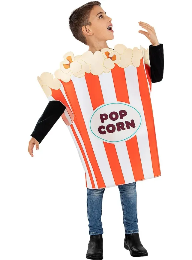 Funidelia Popcorn costume bambini 3-6 anni bianco cibo