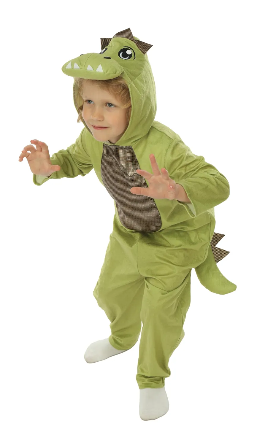 P'tit Clown costume dinosauro verde 7-9 anni tuta