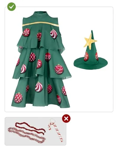 Funidelia Albero di Natale costume donna unica verde tunica