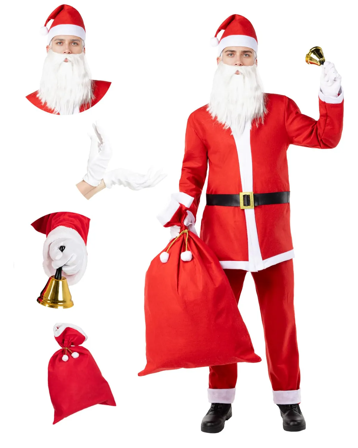 Funidelia Babbo Natale costume uomo M rosso Santa Claus