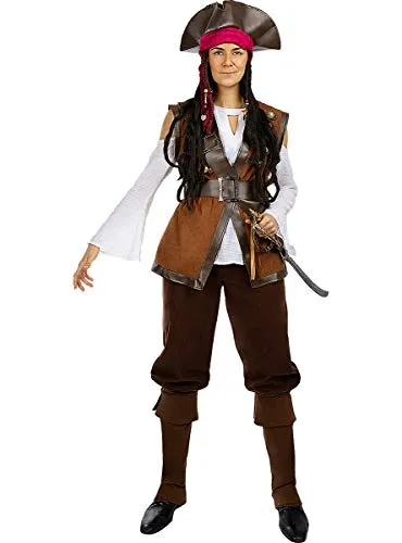 Funidelia costume pirata Caraibi donna XXL marrone