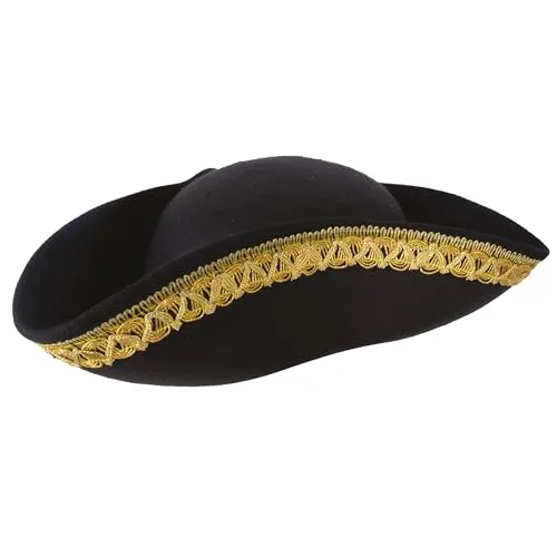 P'tit Clown RE91491 tricorno feltro adulto nero argento