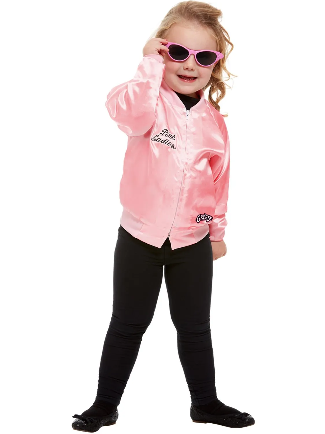 Smiffys Grease Pink Ladies Giacca Bambina Rosa Satinato