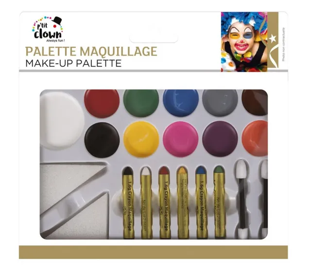 P'tit Clown Tavolozza Trucco 91012 multicolore viso