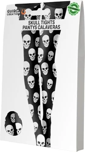 Fiestas Guirca Collant Teschi Nero Halloween Donna