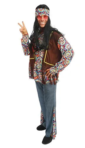 P'tit Clown Hippie Psichedelico costume uomo anni 70 colorato