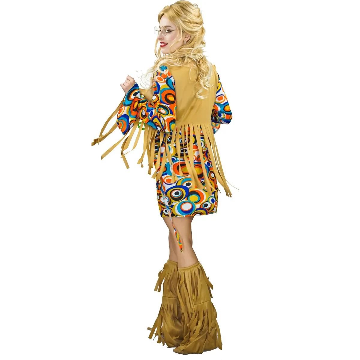 SEA HARE Costume Hippie Donna Anni 60-70 con Accessori