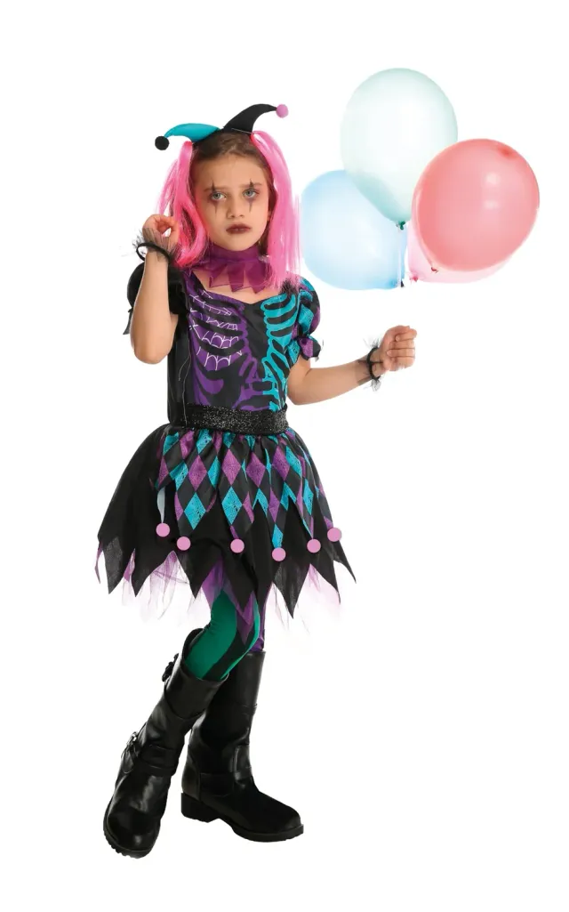 P'tit Clown costume clown scheletro bambino 10-12 anni
