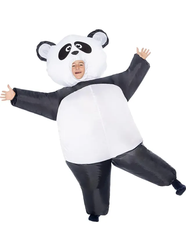 Funidelia Costume panda gonfiabile bambino taglia unica bianco