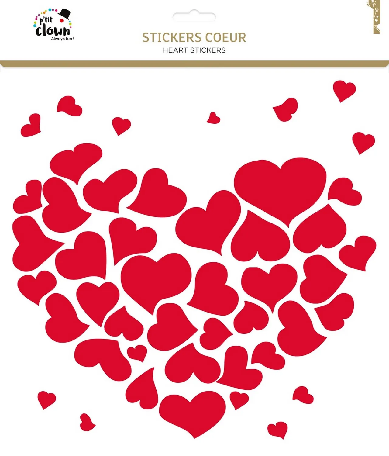 P'tit Clown 23267 adesivi cuore rosso carta San Valentino