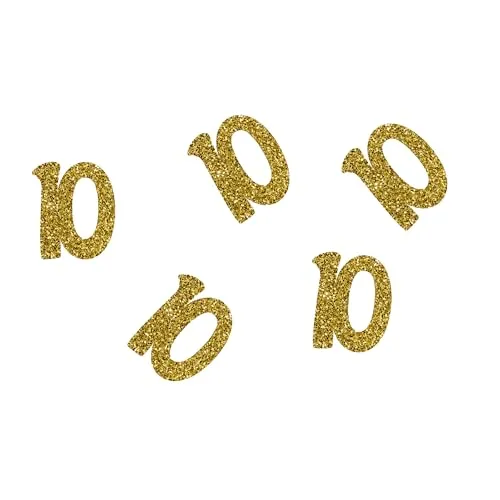 P'tit Clown Coriandoli glitter oro numero 10 da 50 pezzi