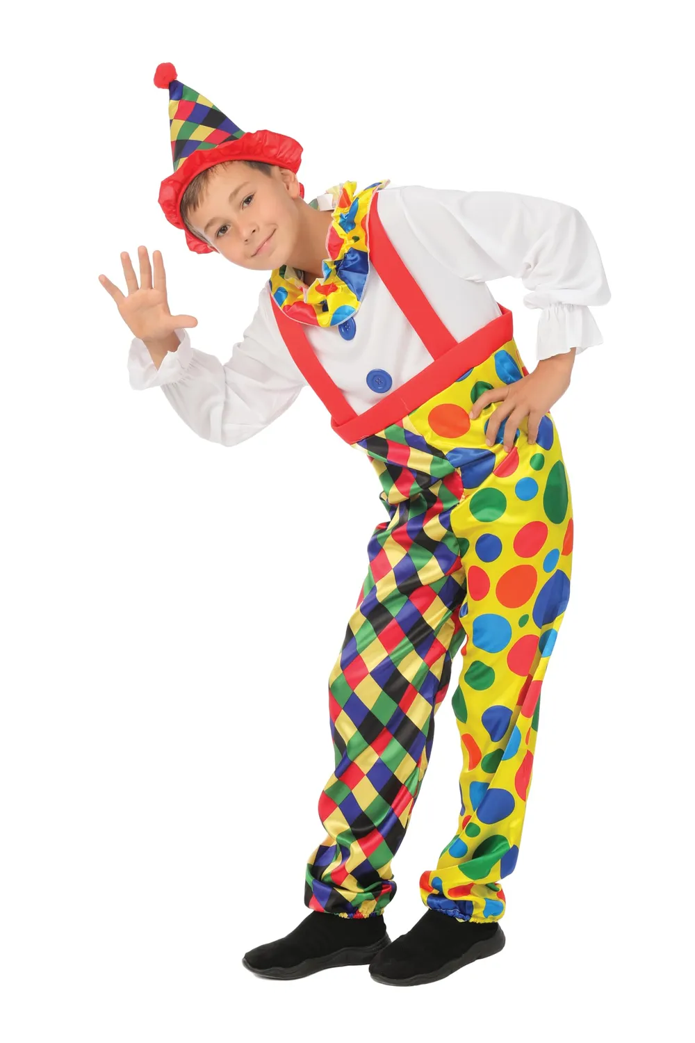 P'tit Clown Clown costume bambino 10-12 anni con cappello