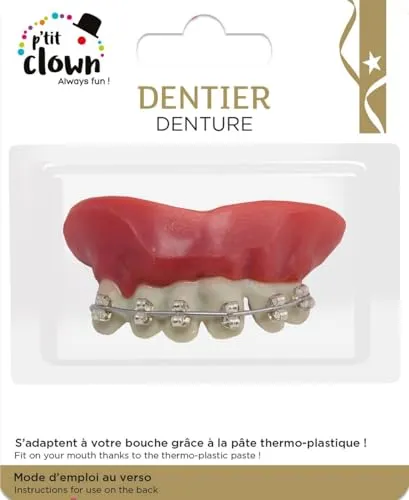 P'tit Clown Dentiera Finta denti finti adulto taglia unica