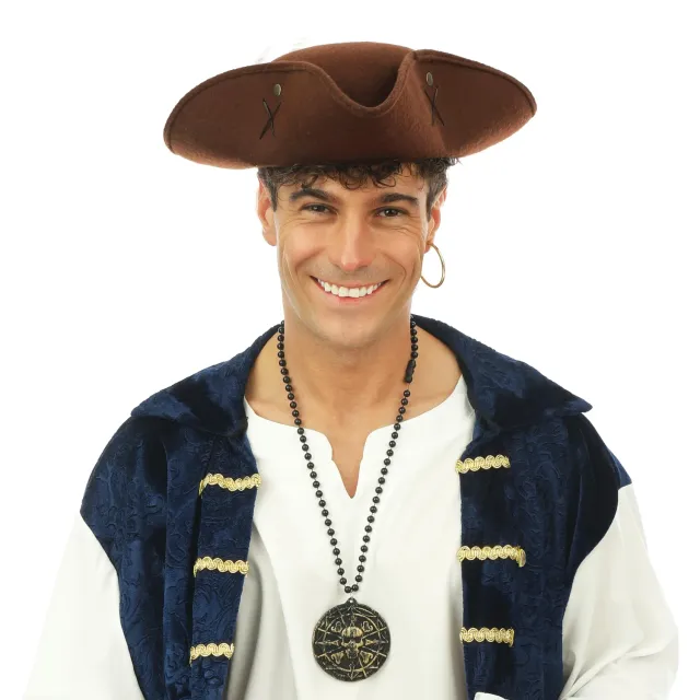 P'tit Clown 23898 cappello pirata marrone adulto