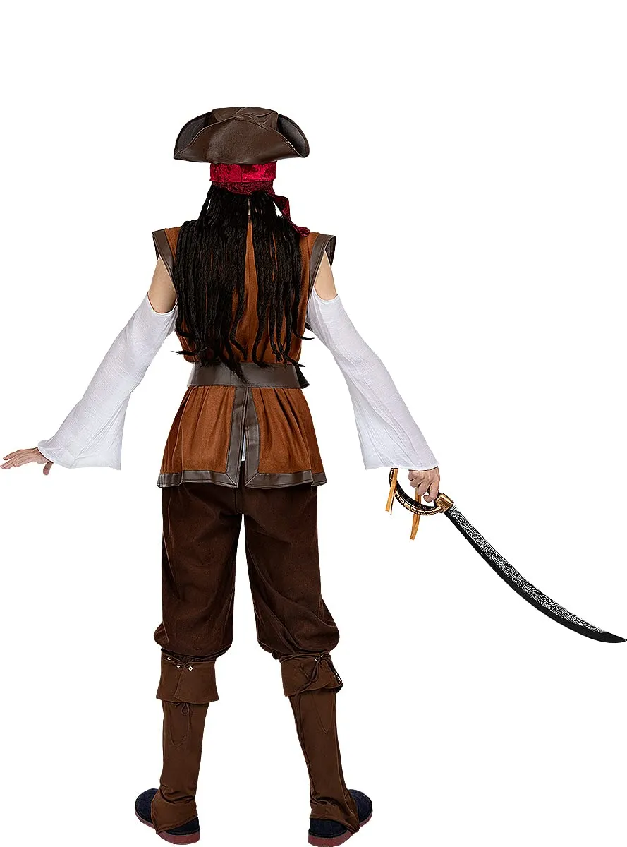 Funidelia costume pirata Caraibi donna XXL marrone