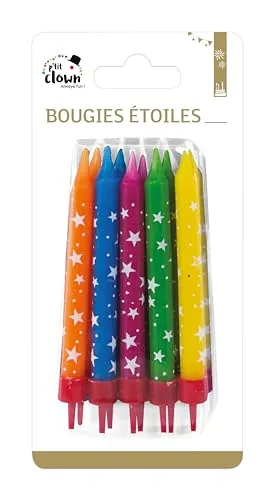 P'tit Clown stelle candela compleanno colori assortiti