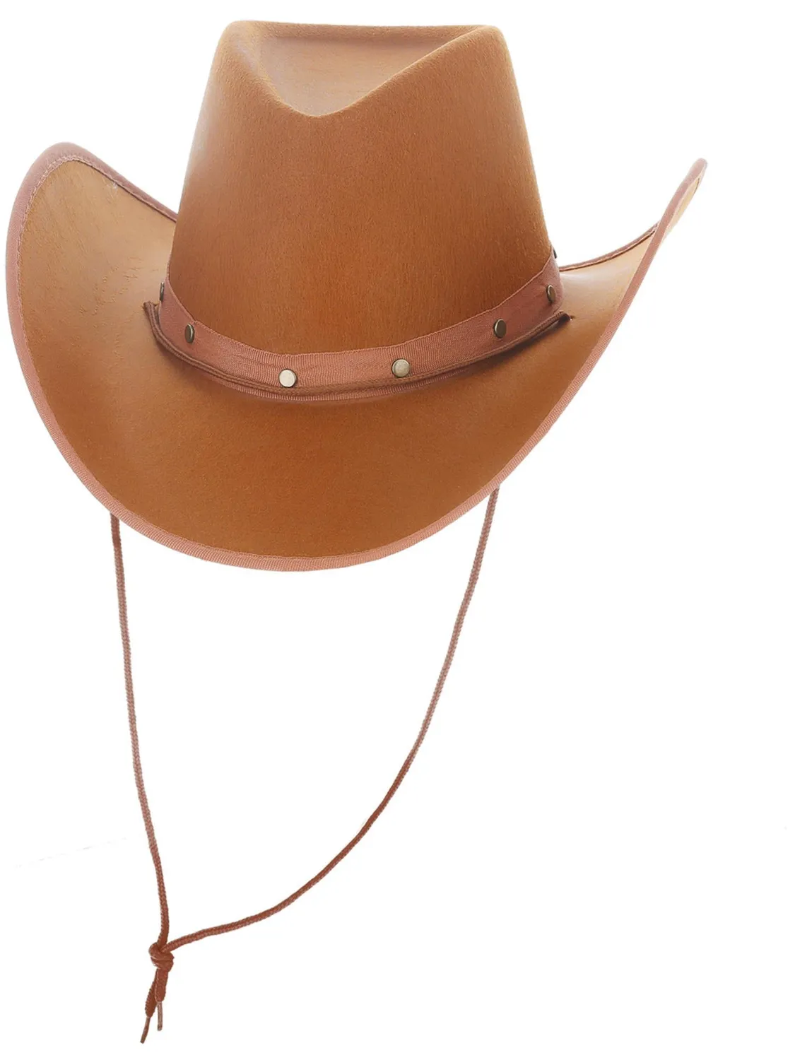 Smiffys Cappello Cowboy Beige in Feltro con Cordino