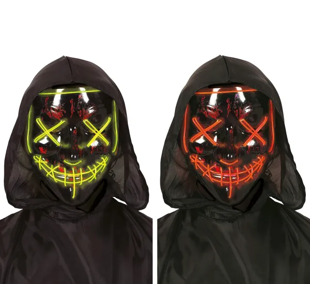 Guirca Nera con Luci Maschera Luminosa Adulto
