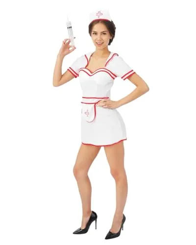 P'tit Clown 83574 Costume Infermiera Sexy Bianco L-XL