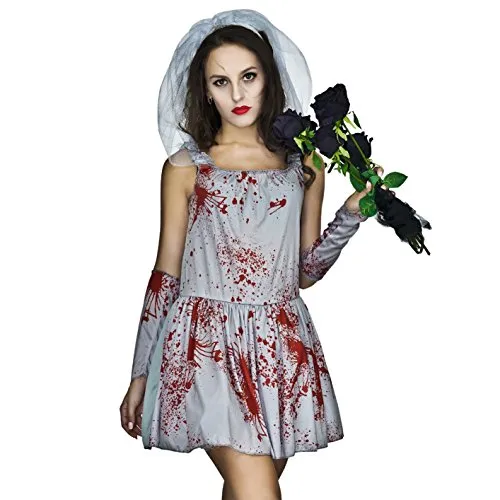 SEA HARE Sposa Zombie Sanguinante costume donna L Halloween