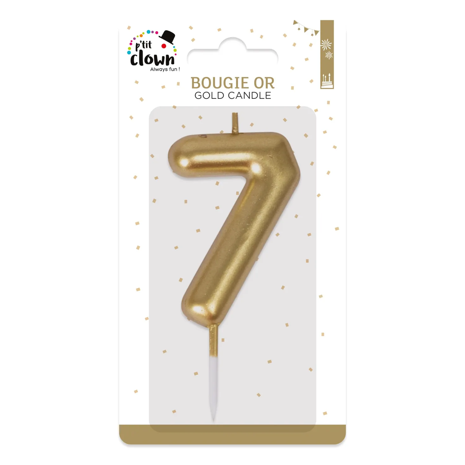 P'tit Clown 23937 candelina compleanno oro numero 7