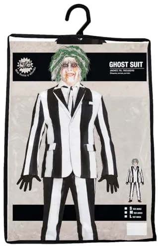 Guirca scheletro fantasma costume uomo L bianco e nero