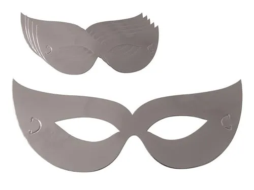P'tit Clown re33180 maschera lupo 6 pezzi argento metallizzato