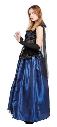 P'tit Clown Contessa Gotica costume donna blu con mantello