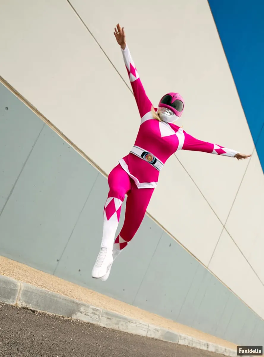 Funidelia Power Rangers casco rosa adulto