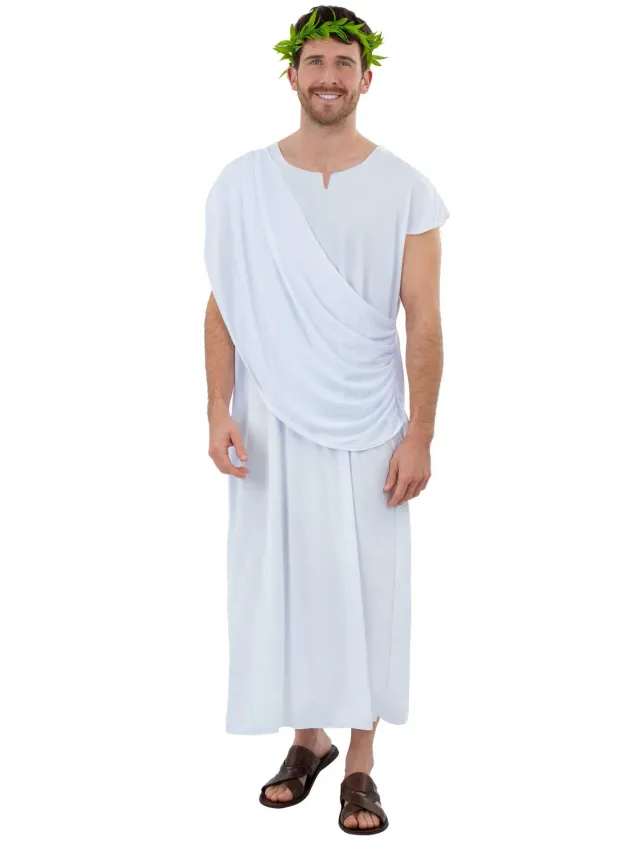 Smiffys Toga Romana Costume Bianco Adulto Unisex