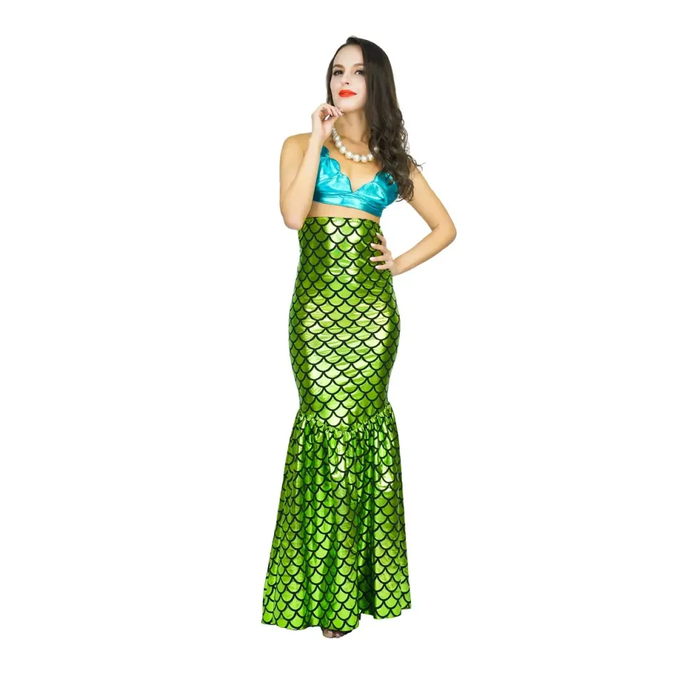 Sea Hare Sirena Costume Donna Gonna Squame Top