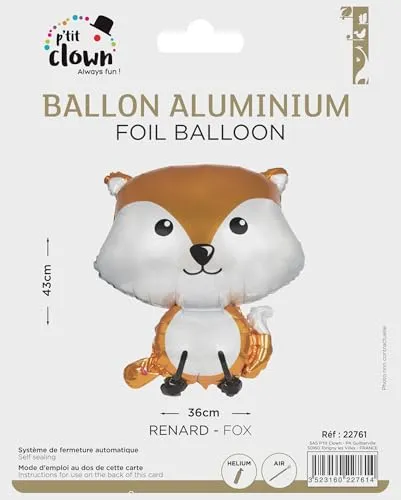 P'tit Clown palloncino alluminio volpe festa compleanno