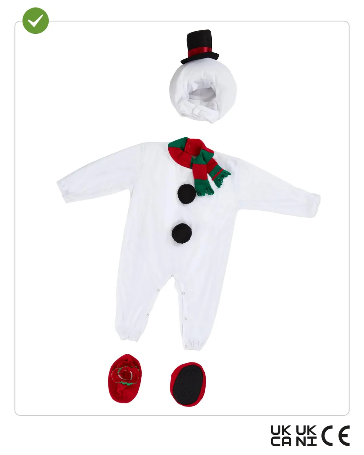 Funidelia Pupazzo di Neve costume neonato 6-12 mesi bianco