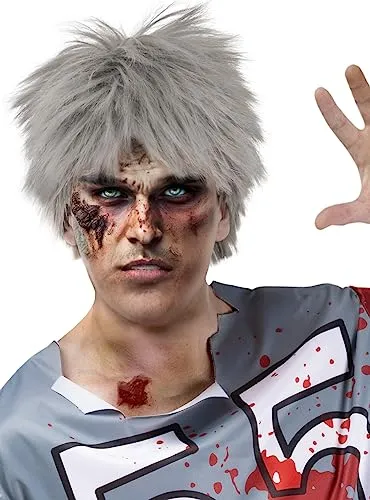 Funidelia parrucca zombie uomo grigio horror