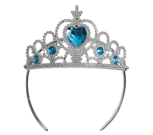 Fiestas Guirca corona tiara principessa argento azzurra