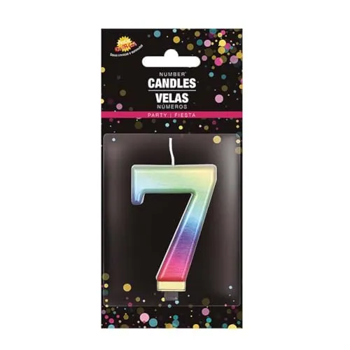 Fiestas Guirca Candela Numero 2 Torta 8 cm Multicolore