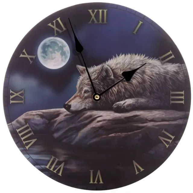 La Bottega di Merlino Lisa Parker Lupo orologio da muro 29 cm MDF