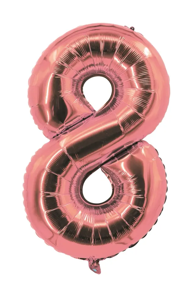 P'tit Clown re80308 palloncino numero 8 85 cm rosa oro