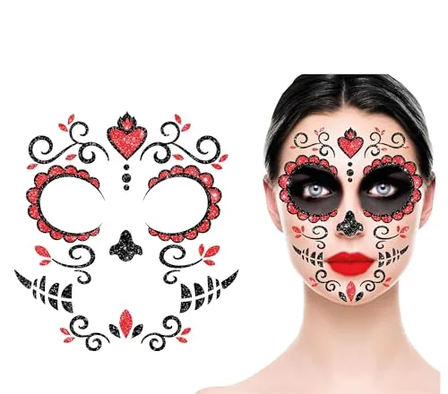 Guirca Catrina adesivi viso glitter 20x20 cm
